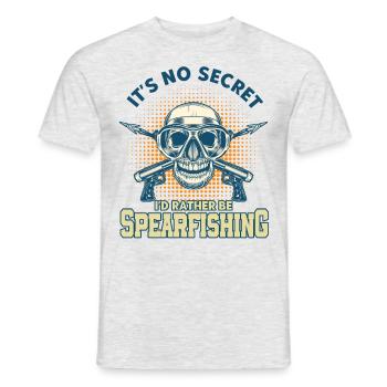 Spearfishing Freediver Spearfisher Fisherman - Men's T-Shirt - heather grey - Front - AI Model Male 178 dark (178cm)