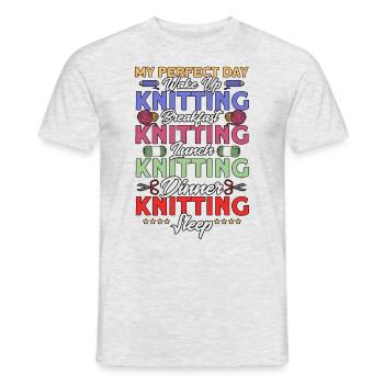 Knitting Fabric Knitting Knitting Gift - Men's T-Shirt - heather grey - Front - AI Model Male 178 dark (178cm)