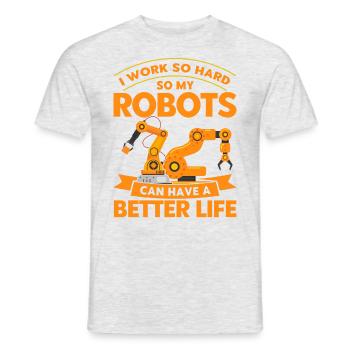 Robotic Robot Robotics Engineer Gift - Men's T-Shirt - heather grey - Front - AI Model Male 178 dark (178cm)