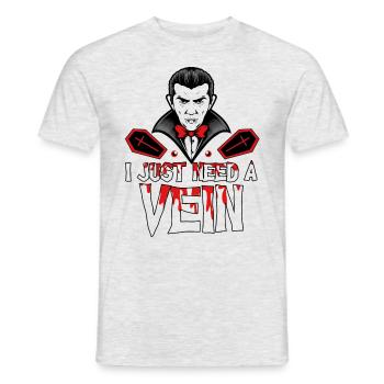 Horror Halloween Brauche eine Vene Gruselig - Männer T-Shirt - Grau meliert - Vorne - AI Model Male 178 dark (178cm)