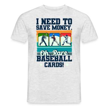Carte de baseball Cadeau de collectionneur de cartes de baseball - T-shirt homme - gris chiné - Devant - AI Model Male 178 dark (178cm)