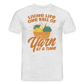 Yarn Knitting Knitting Knitting Fabric Gift - Men's T-Shirt - heather grey - Front - AI Model Male 178 dark (178cm)