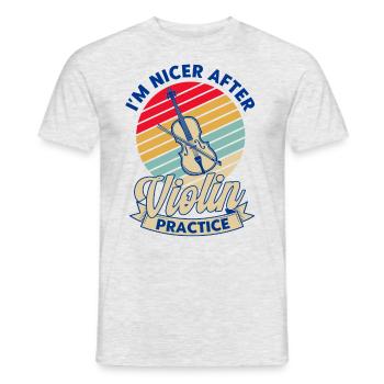 Violon Orchestre Violoniste Violon Amateur Cadeau - T-shirt homme - gris chiné - Devant - AI Model Male 178 dark (178cm)