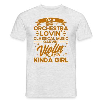 Orchester-Violinist Geige Violinist Geschenk - Männer T-Shirt - Grau meliert - Vorne - AI Model Male 178 dark (178cm)