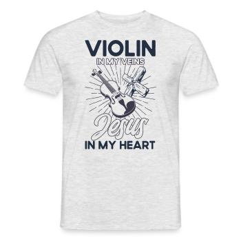 Amateur de violon Violoniste Violoniste d’orchestre - T-shirt homme - gris chiné - Devant - AI Model Male 178 dark (178cm)