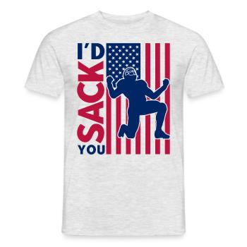 American Football Spieler American Football Mannsc - Männer T-Shirt - Grau meliert - Vorne - AI Model Male 178 dark (178cm)