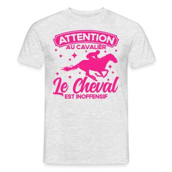 Rider Rider Horse Gift - Men's T-Shirt - heather grey - Front - AI Model Male 178 dark (178cm)