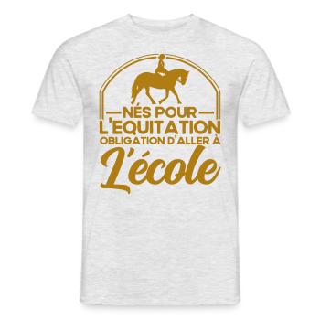 Cadeau de cavalier de cheval - T-shirt homme - gris chiné - Devant - AI Model Male 178 dark (178cm)