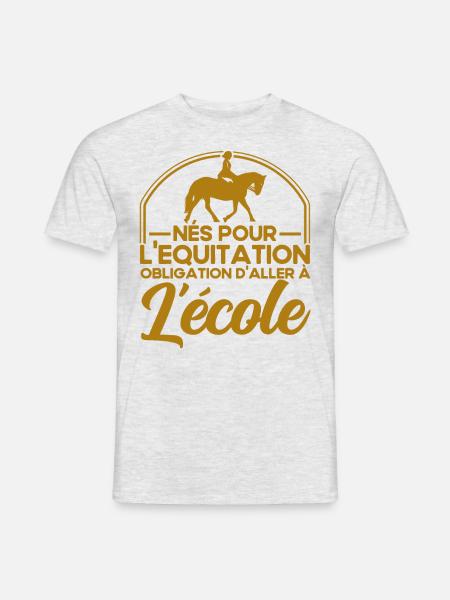Cadeau de cavalier de cheval - T-shirt homme - gris chiné
