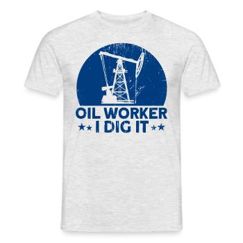 Gas Worker Oilfield Working in Fracking Gift - Men's T-Shirt - heather grey - Front - AI Model Male 178 dark (178cm)