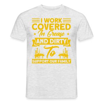 Working in the Fracking Oilfield Worker Oilfield Gesche - Men's T-Shirt - heather grey - Front - AI Model Male 178 dark (178cm)