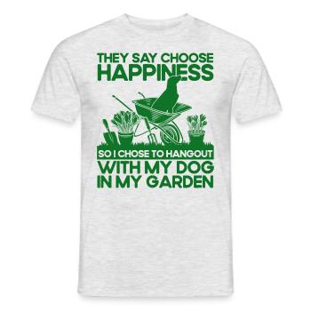 Chiens Hobby Jardinier Jardin Cadeau - T-shirt homme - gris chiné - Devant - AI Model Male 178 dark (178cm)