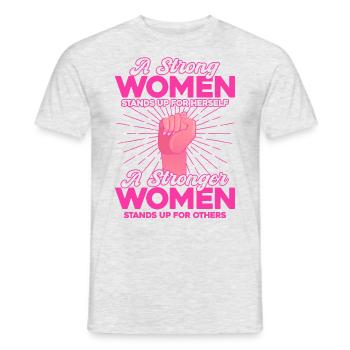 Égalité féministe des genres F - T-shirt homme - gris chiné - Devant - AI Model Male 178 dark (178cm)