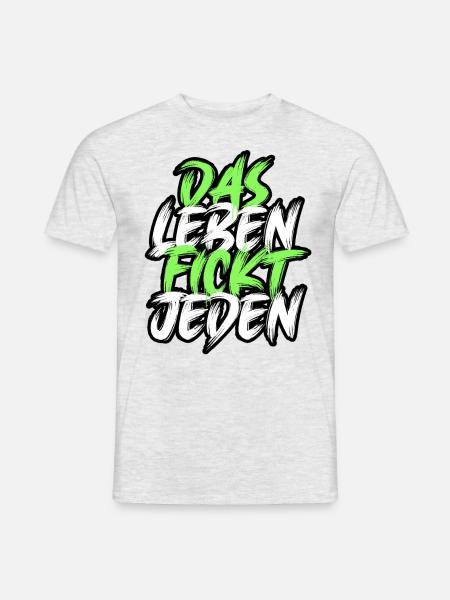 Das Leben F***t jeden. - Männer T-Shirt - Grau meliert