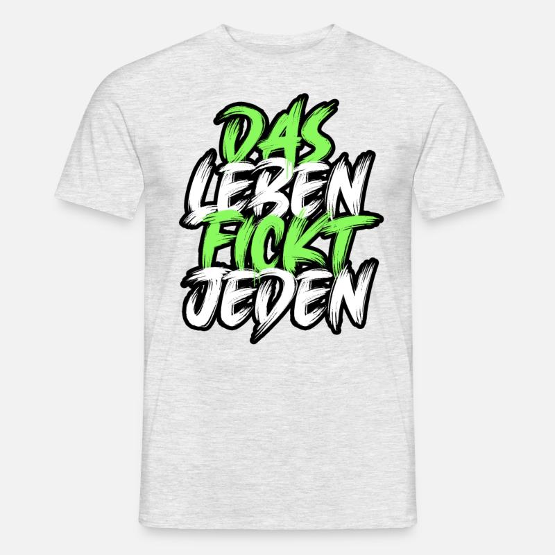 Das Leben F***t jeden. - Männer T-Shirt - Grau meliert
