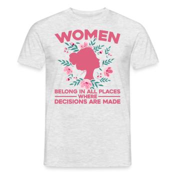 Feminismus Rechte der Frauen Feministisch Geschenk - Männer T-Shirt - Grau meliert - Vorne - AI Model Male 178 dark (178cm)