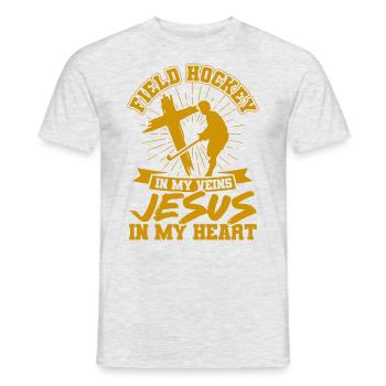 Indoor Field Hockey Team Sports Field Hockey Spie - Men's T-Shirt - heather grey - Front - AI Model Male 178 dark (178cm)