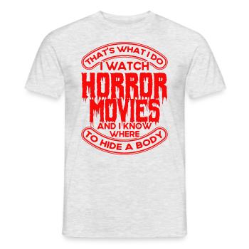 Horror Movie Slasher Movie Creepy Movies Gift - Men's T-Shirt - heather grey - Front - AI Model Male 178 dark (178cm)