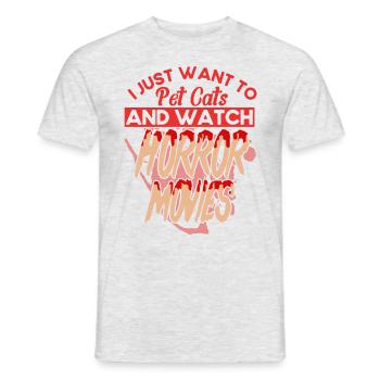 Scary Movie Horror Movie Creepy Movies Gift - Men's T-Shirt - heather grey - Front - AI Model Male 178 dark (178cm)