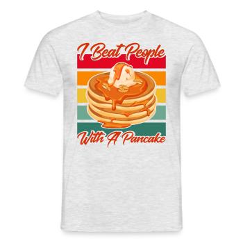 Breakfast Pancakes Pancakes Lovers Pank - Men's T-Shirt - heather grey - Front - AI Model Male 178 dark (178cm)