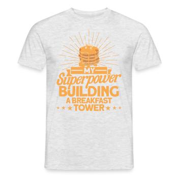 Pancakes Lovers Breakfast Pancakes Fluffi - Men's T-Shirt - heather grey - Front - AI Model Male 178 dark (178cm)