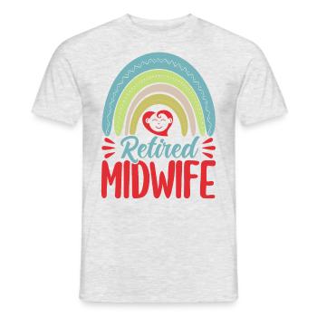 Sage-femme obstétricienne LD Work Gift - T-shirt homme - gris chiné - Devant - AI Model Male 178 dark (178cm)
