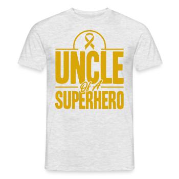 Survivant du ruban jaune d’un cancer infantile - T-shirt homme - gris chiné - Devant - AI Model Male 178 dark (178cm)