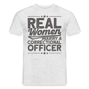 Gefängniswärter Handschellen Justizvollzugsbeamter - Männer T-Shirt - Grau meliert - Vorne - AI Model Male 178 dark (178cm)