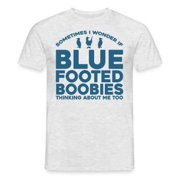 Blue-footed Gannet Birdwatcher Boobie Gift - Men's T-Shirt - heather grey - Front - AI Model Male 178 dark (178cm)