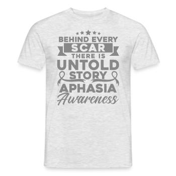 Aphasia Fighter Aphasia Survivor Aphasia Under - T-shirt homme - gris chiné - Devant - AI Model Male 178 dark (178cm)