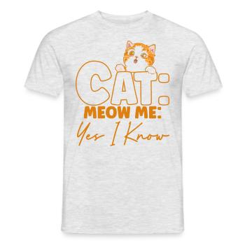 Chat Dictons Chat Chat Amoureux Cadeau - T-shirt homme - gris chiné - Devant - AI Model Male 178 dark (178cm)