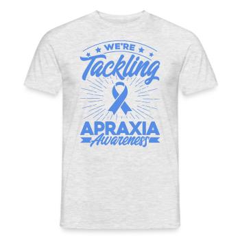 Blue Ribbon Apraxia Support Apraxia Overl - Men's T-Shirt - heather grey - Front - AI Model Male 178 dark (178cm)