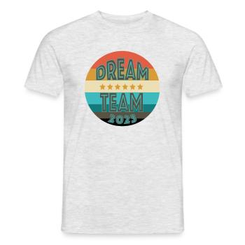 Dream team - Men's T-Shirt - heather grey - Front - AI Model Male 178 dark (178cm)