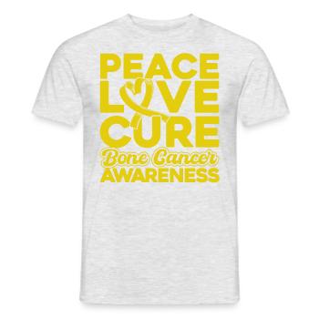 Sensibilisation au cancer des os Crème pour os ruban jaune - T-shirt homme - gris chiné - Devant - AI Model Male 178 dark (178cm)