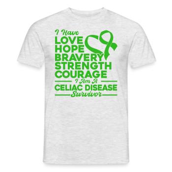 Celiac Awareness Celiac Disease Survivor Green S - Men's T-Shirt - heather grey - Front - AI Model Male 178 dark (178cm)