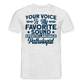 Soutenir l’orthophonie Pathologie Log du Mois - T-shirt homme - gris chiné - Devant - AI Model Male 178 dark (178cm)