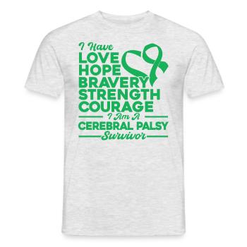 Cerebral Palsy Consciousness Cerebral Palsy About - Men's T-Shirt - heather grey - Front - AI Model Male 178 dark (178cm)