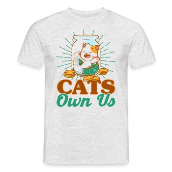 Cat Sayings Cat Cat Lover Gift - Men's T-Shirt - heather grey - Front - AI Model Male 178 dark (178cm)
