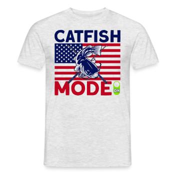 Mode poisson-chat sur cadeau de pêche au poisson-chat - T-shirt homme - gris chiné - Devant - AI Model Male 178 dark (178cm)