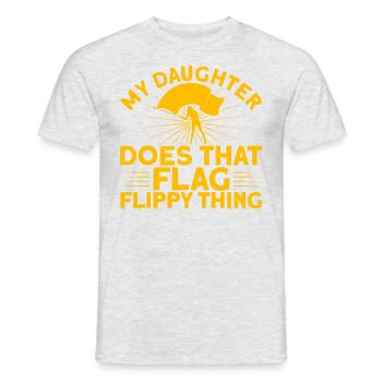 Meine Tochter macht die Fahne flippig Fahnenwache - Männer T-Shirt - Grau meliert - Vorne - AI Model Male 178 dark (178cm)