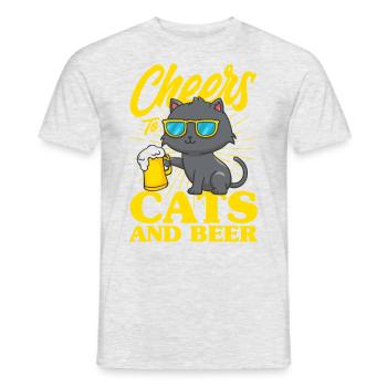 Katze Katzeneltern Katzen Sprüche Geschenk - Männer T-Shirt - Grau meliert - Vorne - AI Model Male 178 dark (178cm)