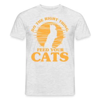 Katzenmama Katzeneltern Katzen Liebhaber Geschenk - Männer T-Shirt - Grau meliert - Vorne - AI Model Male 178 dark (178cm)
