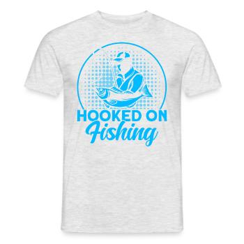 In love with fishing fishing gift - Men's T-Shirt - heather grey - Front - AI Model Male 178 dark (178cm)