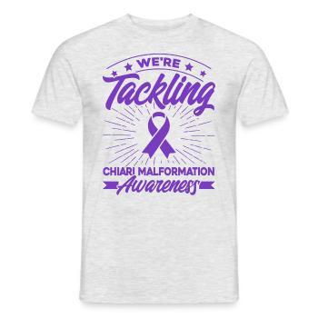 Purple Bow Chiari Malformation Support Ch - T-shirt homme - gris chiné - Devant - AI Model Male 178 dark (178cm)