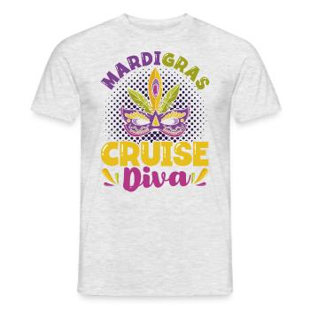 Cadeau Mardigras Cruise Diva Mardi Gras - T-shirt homme - gris chiné - Devant - AI Model Male 178 dark (178cm)