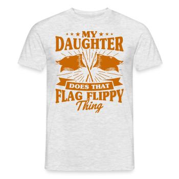 Meine Tochter macht die Fahne flippig Fahnenwache - Männer T-Shirt - Grau meliert - Vorne - AI Model Male 178 dark (178cm)