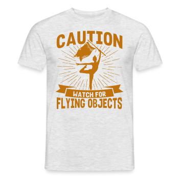 Vorsicht vor fliegenden Gegenständen Fahnenwache G - Männer T-Shirt - Grau meliert - Vorne - AI Model Male 178 dark (178cm)