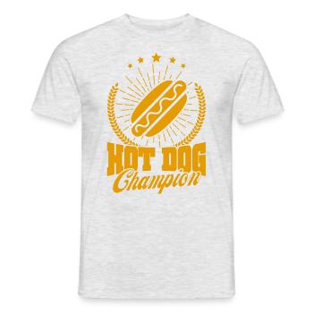 Hot Dog Champion Hot Dog Geschenk - Männer T-Shirt - Grau meliert - Vorne - AI Model Male 178 dark (178cm)