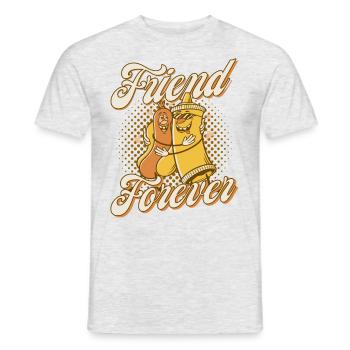 Cadeau Friend Forever Hot Dog - T-shirt homme - gris chiné - Devant - AI Model Male 178 dark (178cm)