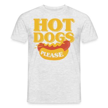 Hot Dogs bitte Hot Dog Geschenk - Männer T-Shirt - Grau meliert - Vorne - AI Model Male 178 dark (178cm)